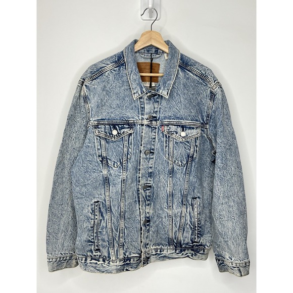 Levi's Jackets & Blazers - Levis Denim Jean Jacket Men XXL Light Blue Trucker Button Up Red Tab S40116 NWOT